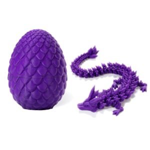 3D Printed Dragon Eggs with Dragon Inside, Home Office Decor Executive Desk Toys, Adults Fidget Toys Classic Purple